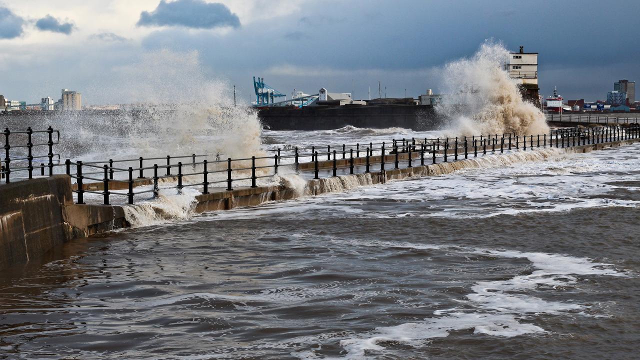Storm Surge New Brighton, UK.