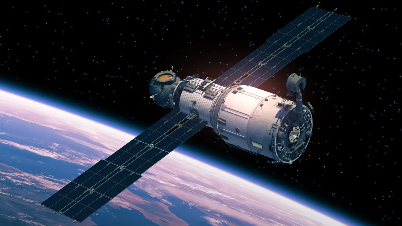 Large satellite in space