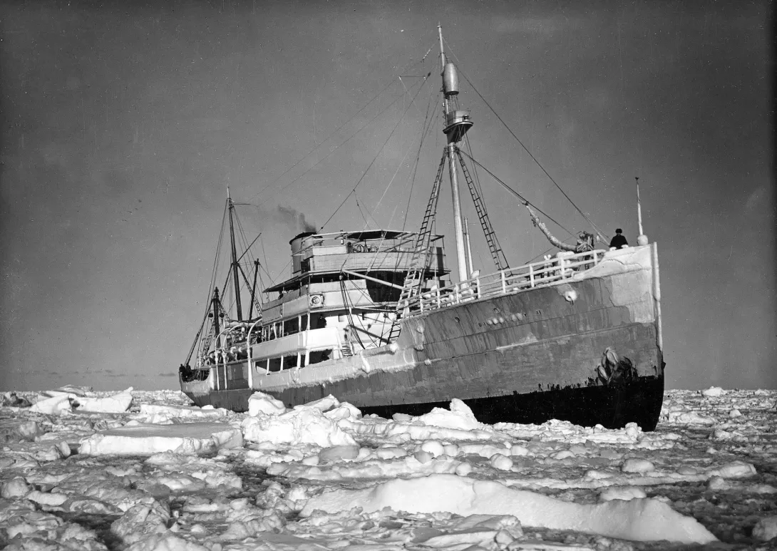 RRS Discovery II in Light Pack Ice (1927)